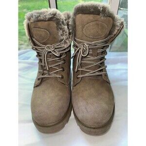 Lugz Empire hi fur brown nubuck casual dress boots size 7‎